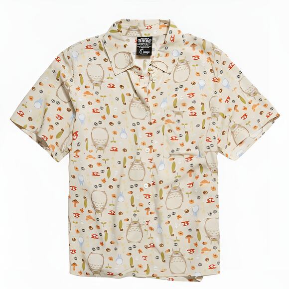 Her Universe x My Neighbor Totoro Womens Forest Cat Button Up Graphic Shirt Sz M - Picture 1 of 6